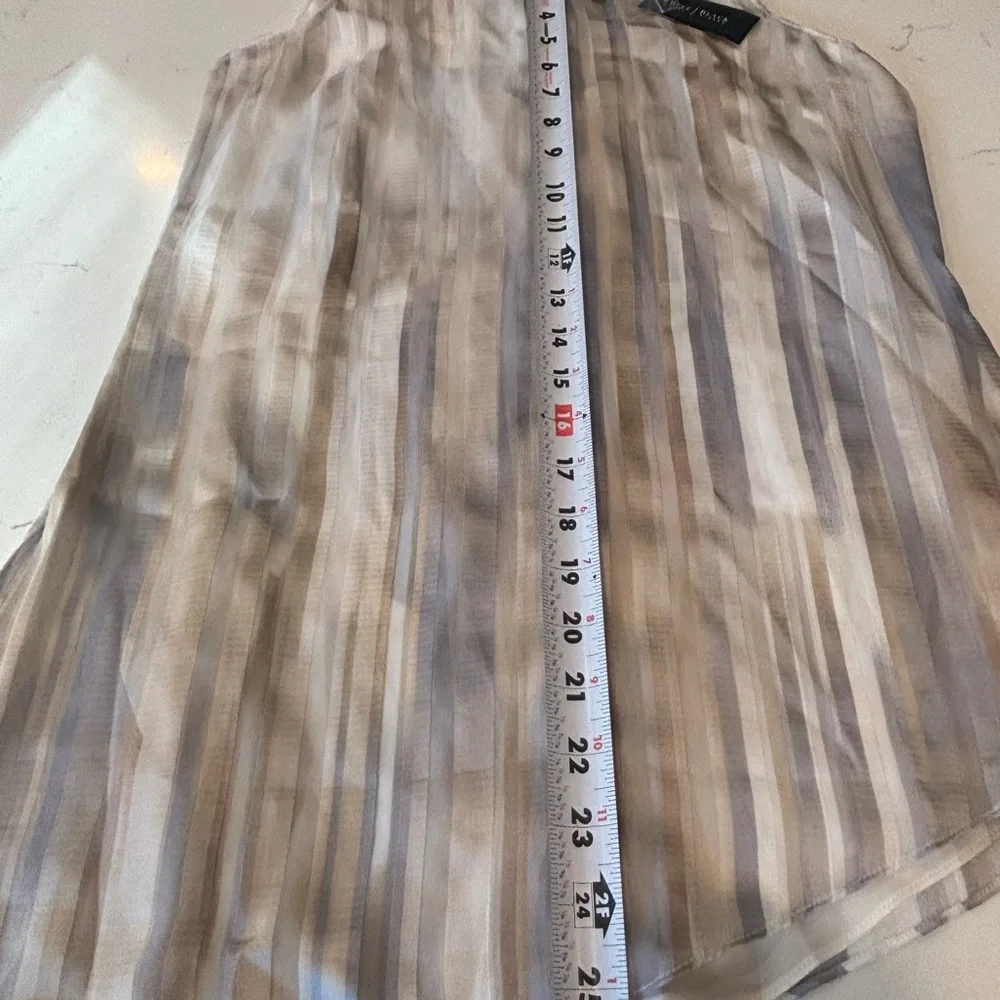 🔥 WHBM White House Black Market Watercolor Stripe Chiffon Tunic Tank Top XS NWT - Picture 7 of 7